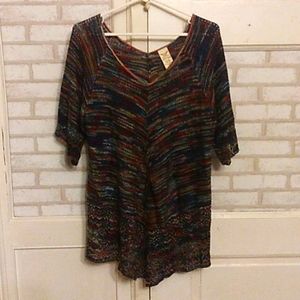 Faded Glory women's size XL 16/18 multicolored blouse (J3)